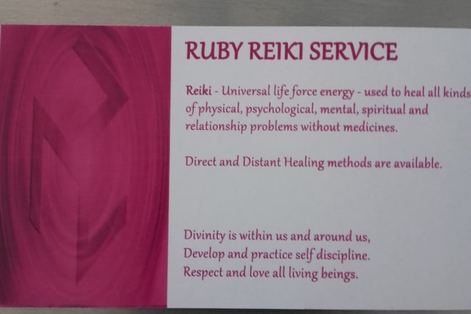 I will do reiki healing for physical,emotional problems for 2 days