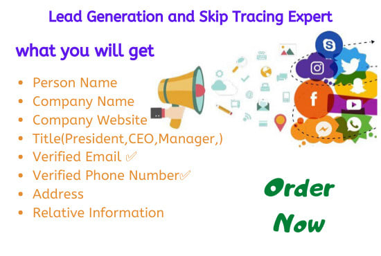 I will do skip tracing lead generation and data entry