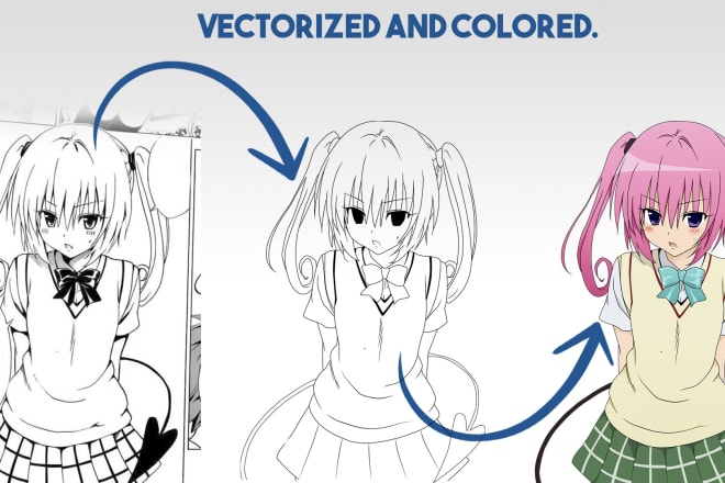 I will do some outstanding vector of any anime image you provide me