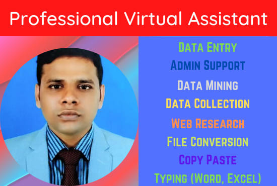 I will do virtual assistant job for data entry and web research
