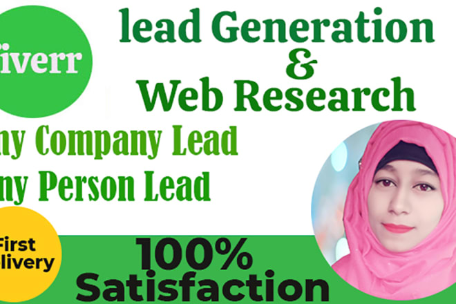 I will do web research, lead generation targeted person or company