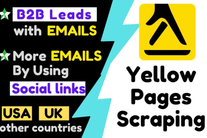 I will do yellow pages scraping or scrape yellow pages usa, uk data