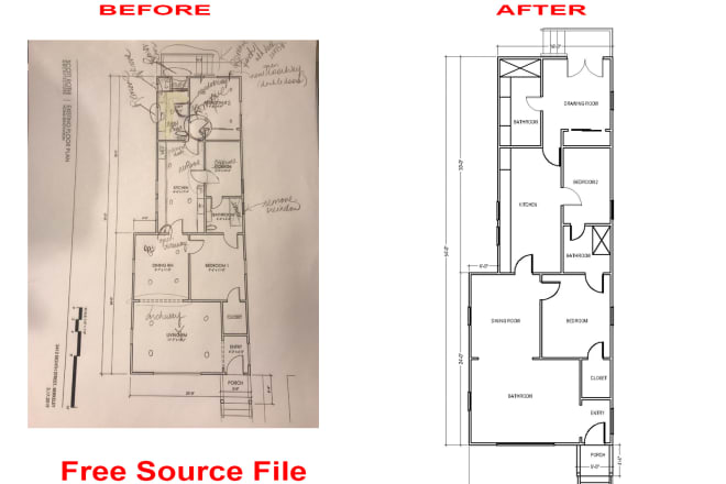 I will do your floor plan in auto cad, convert PDF to cad drawings