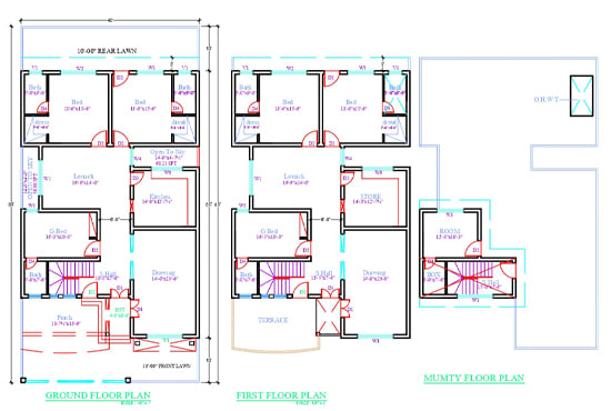 I will draw 2d architectural house map plan in autocad