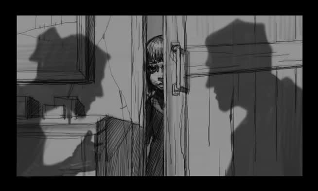 I will draw 6 panels storyboard and digital painting your script