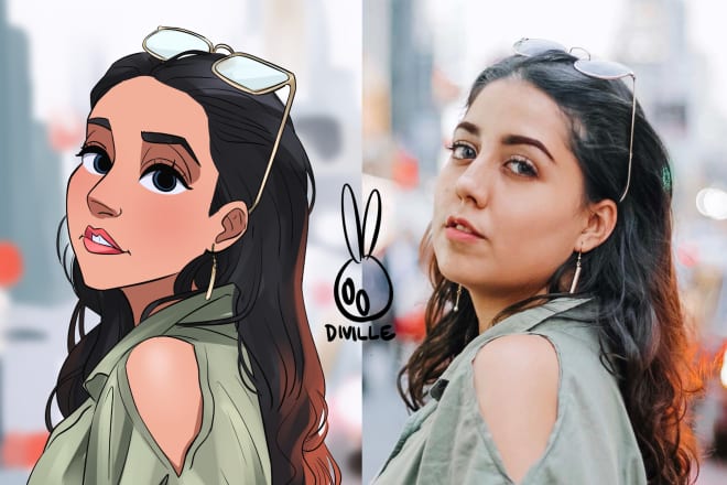 I will draw a disney cartoon style drawing for your portrait
