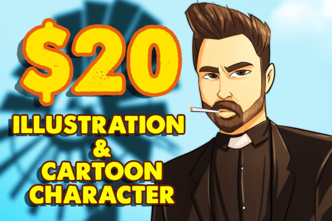 I will draw a illustration and a cartoon character for u
