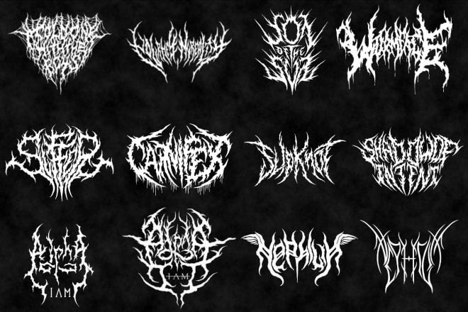 I will draw a metal band logo