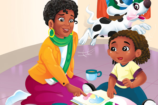 I will draw african and american characters for children book
