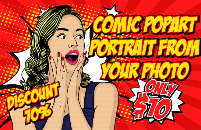 I will draw amazing comic pop art style from your portrait