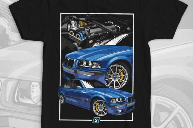 I will draw any car for tshirt or poster