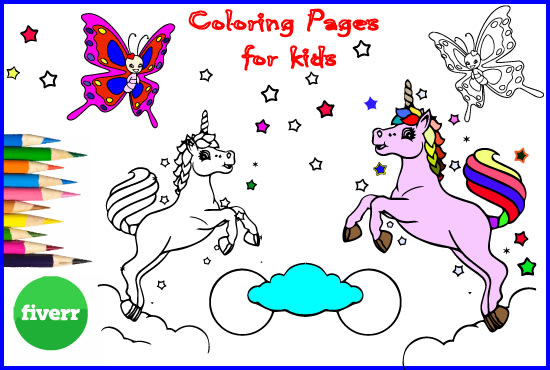 I will draw awesome coloring book pages for kids and adult