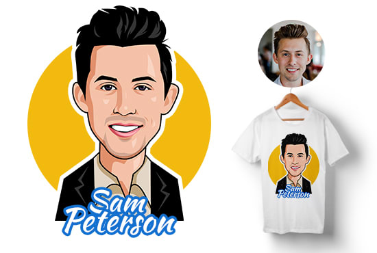 I will draw caricature cartoon for t shirt design from your photo
