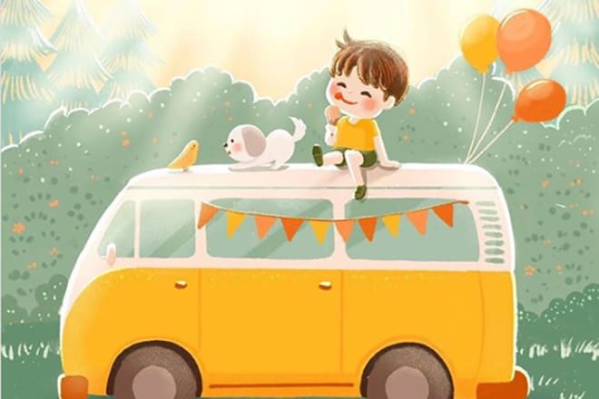 I will draw colorful awesome children book illustrations