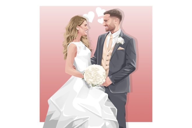 I will draw couple portrait illustration from photo