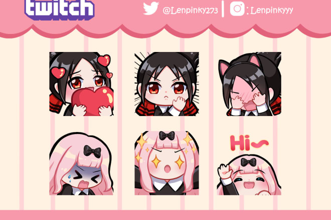 I will draw cute chibi twitch, discord or mixer emotes