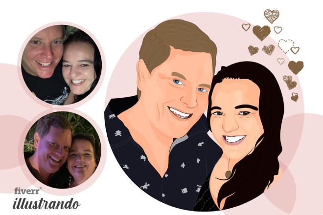 I will draw cute couple, family portrait for wedding, christmas