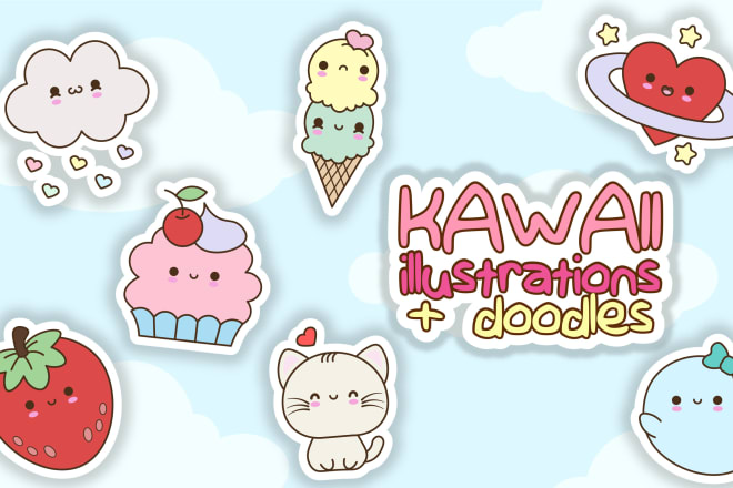 I will draw cute kawaii doodles and illustrations