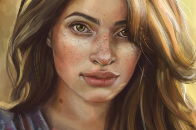 I will draw digital painting portraits