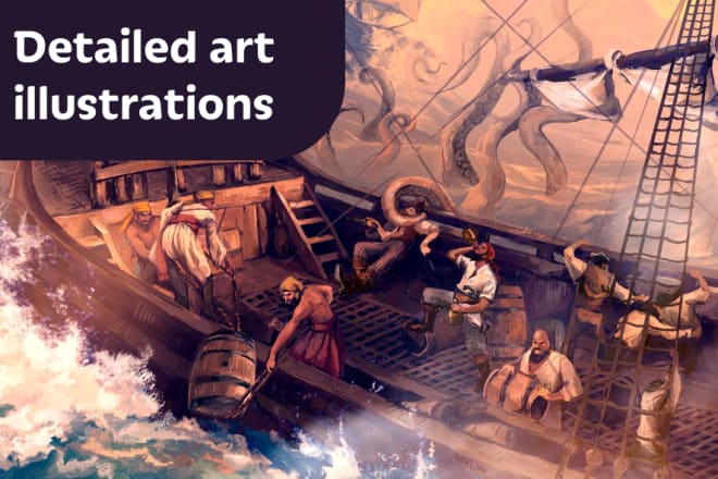 I will draw illustration,concept or digital art in a classic style