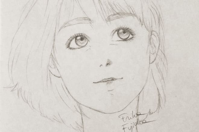 I will draw traditional pencil anime and manga art