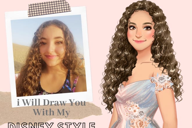 I will draw you as disney characters style