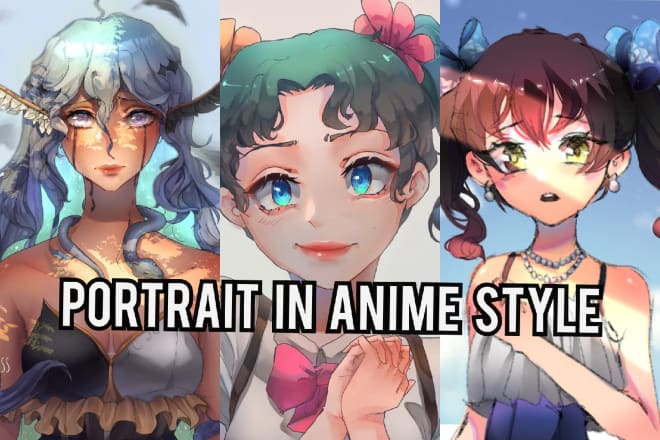 I will draw your character, fan art, portrait in anime style