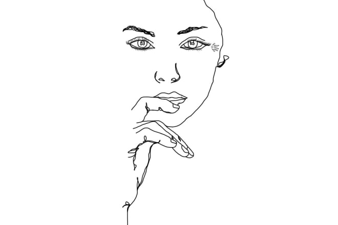 I will draw your minimalist line art portrait