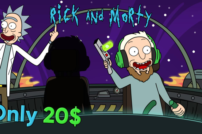 I will draw your portrait as a rick and morty cartoon character