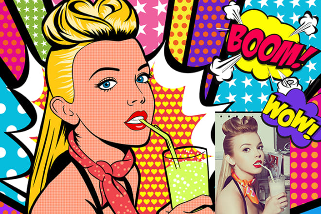 I will draw your portrait in comic pop art style