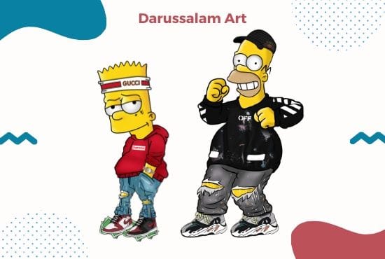 I will drawing simpson in hypebeast style cool