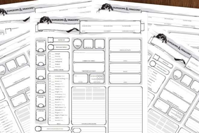 I will dungeons and dragons 5e character sheet creation