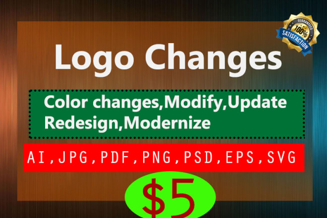 I will edit logo redesign redraw color change