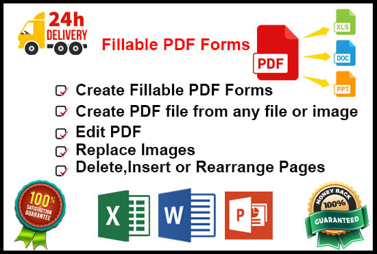 I will edit PDF and make fillable PDF form creation