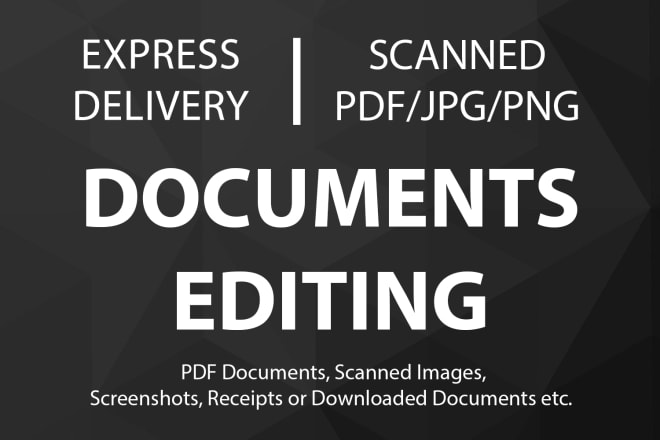 I will edit PDF or any other type of document