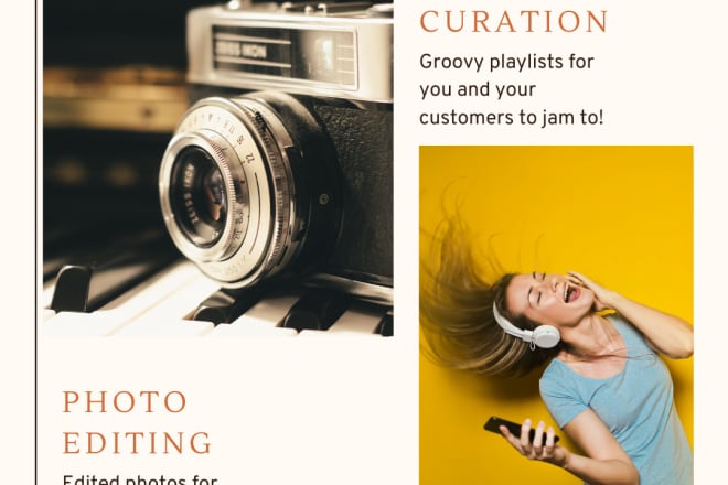 I will edit photos and create playlists for your business