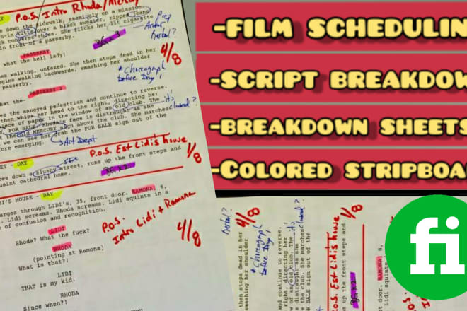 I will effectively schedule, budget and breakdown your film