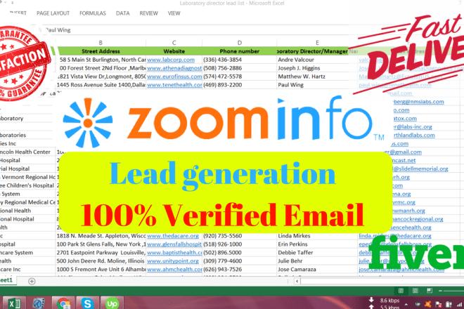 I will find business email, contact details from zoominfo