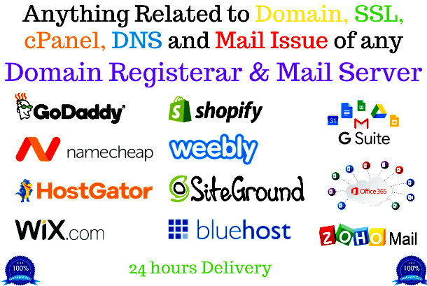 I will fix domain setup, ssl, cpanel, dns, email, stop spam, mail setup issue in 24hrs
