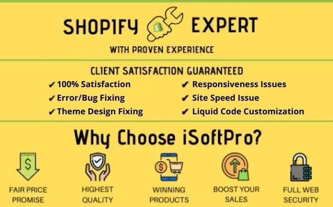 I will fix shopify bug, speed issue, code error or ecommerce online store theme fixes