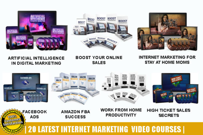 I will give 20 latest internet marketing video courses with master resell rights