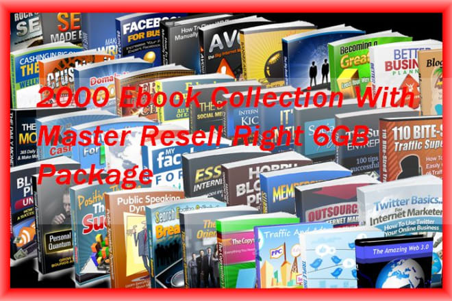 I will give 2000 various ebook for you with master resell rights