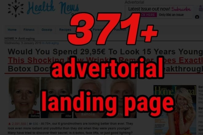 I will give you 371 advertorial landing pages for native ads