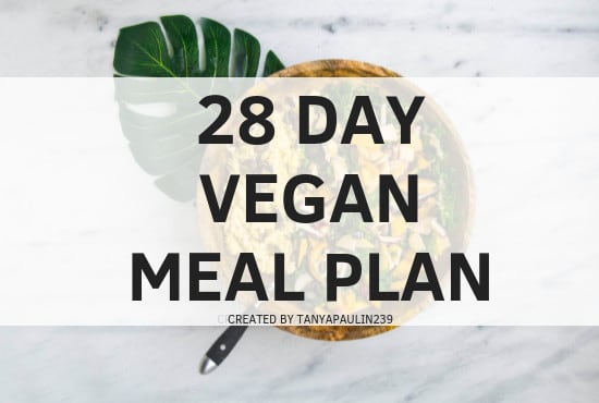 I will give you a 28 day vegan meal plan