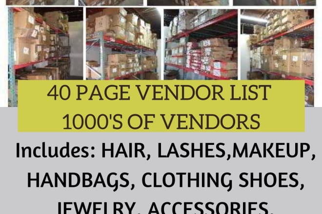 I will give you dropship vendor list 40pages 5k vendors