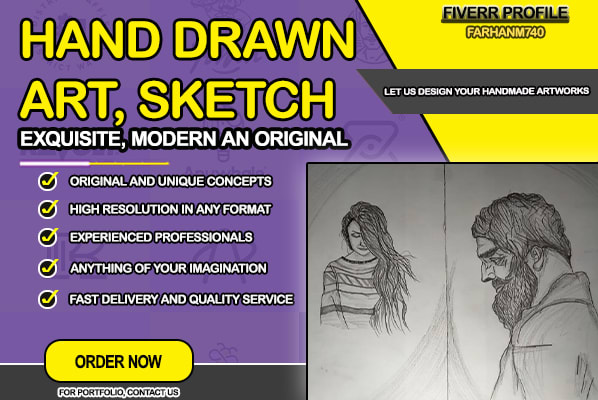 I will hand draw any pencil sketch and pencil art for you 30 minutes