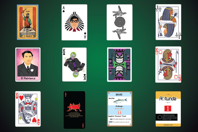 I will illustrate faces and back of playing cards