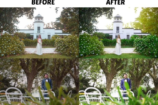 I will improve your wedding photos