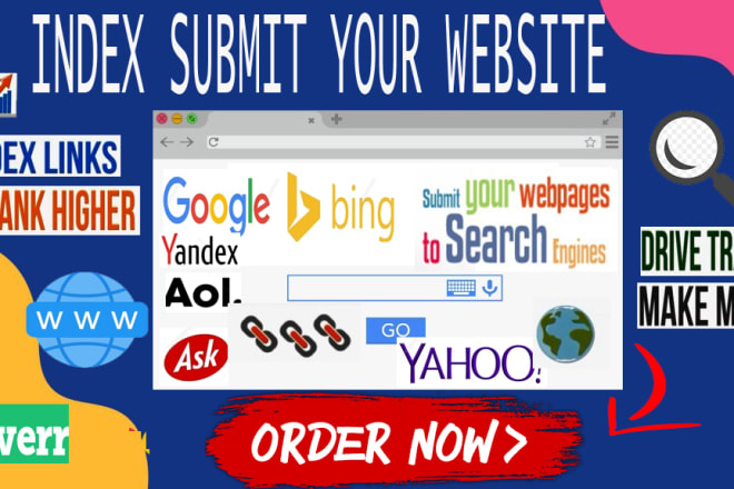 I will index submit your website in google, yahoo, bing, yandex search engines