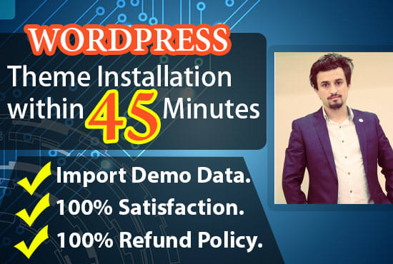 I will install wordpress theme with complete demo layout